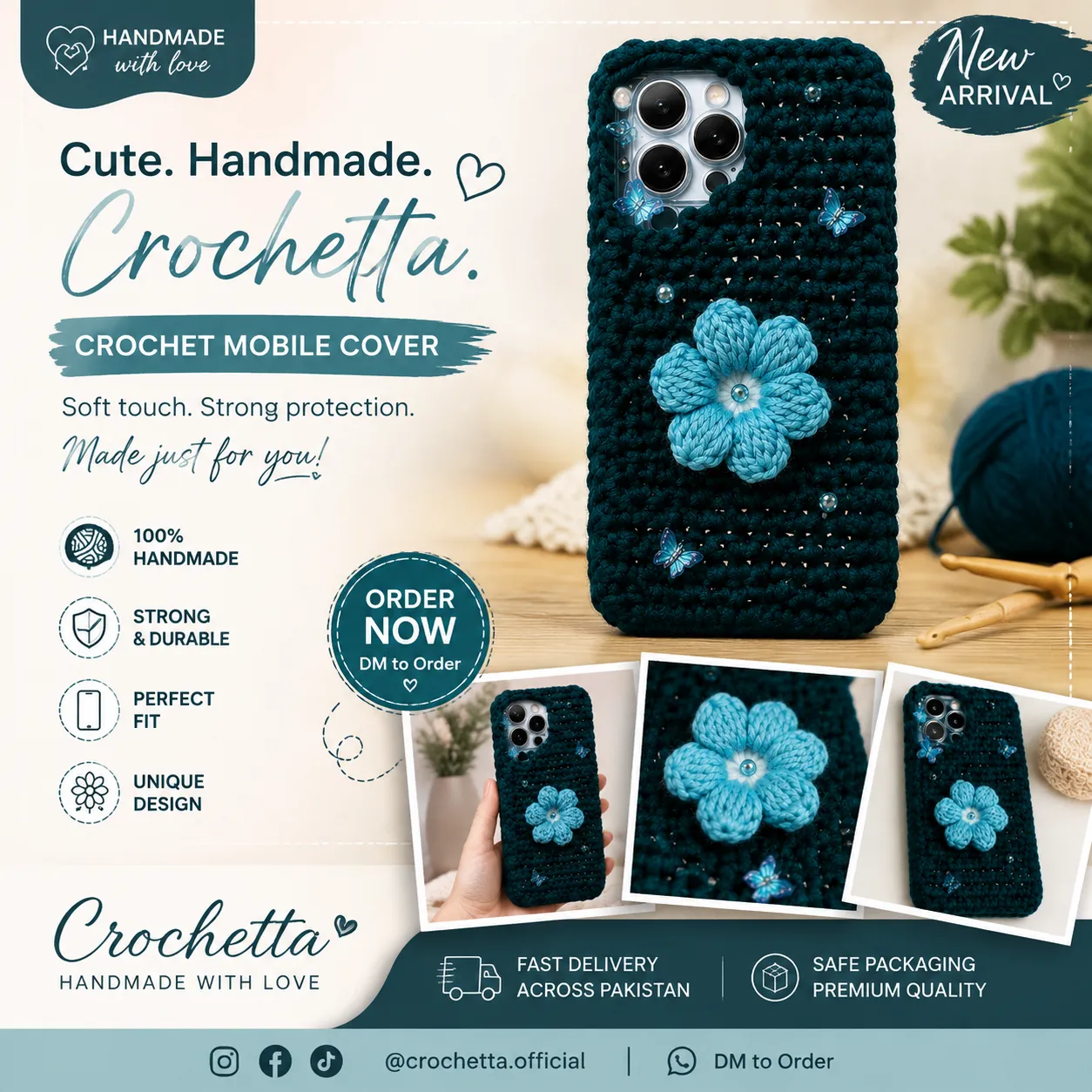 HANDMADE CROCHET MOBILE COVER