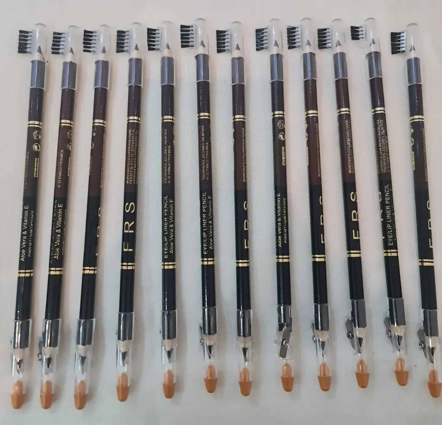 2 in 1 Head Black & Brown eyeliner eyebrow pencil (1Pc) with sharpener 