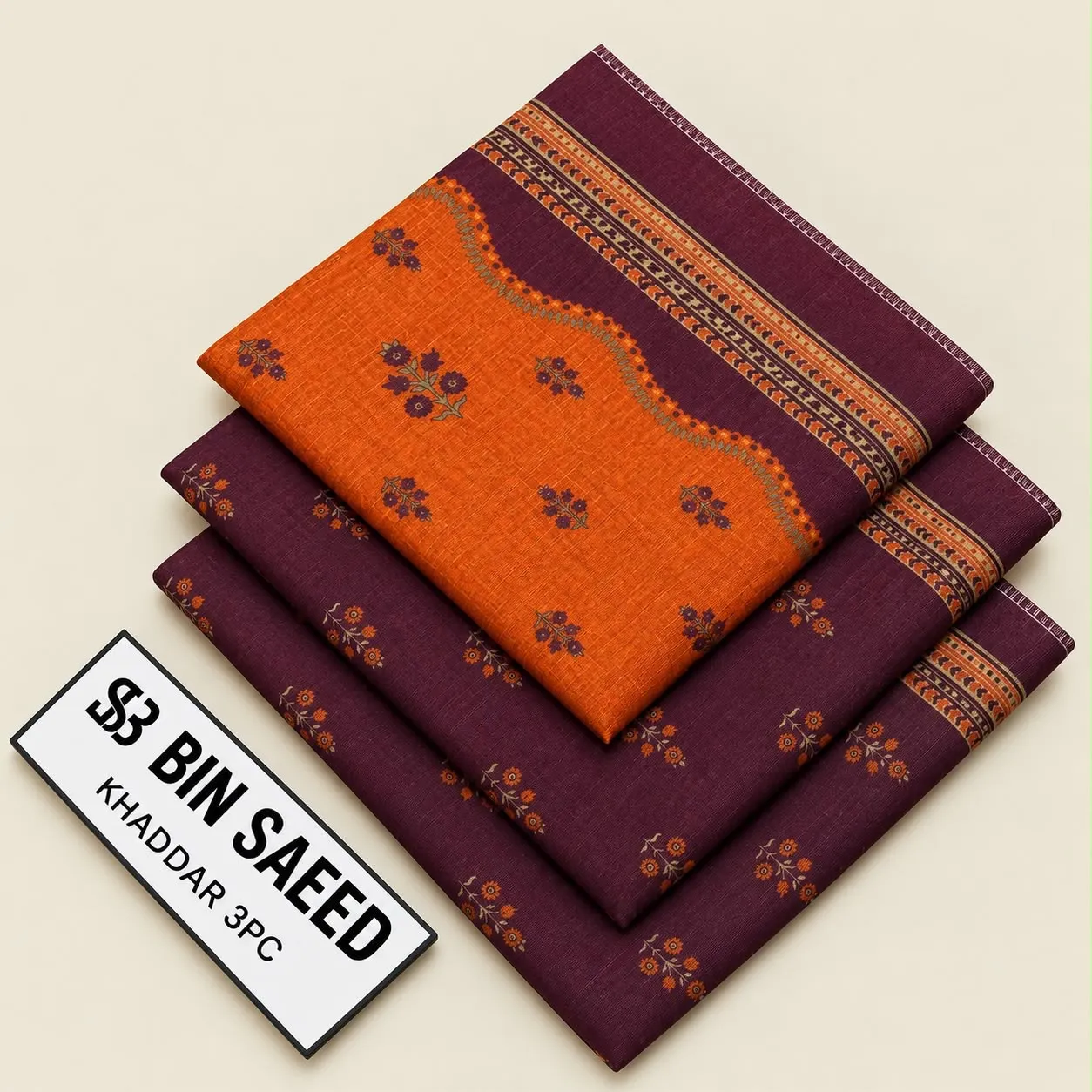 BIN SAEED Khaddar Collection 2026 – 3 Piece Suit