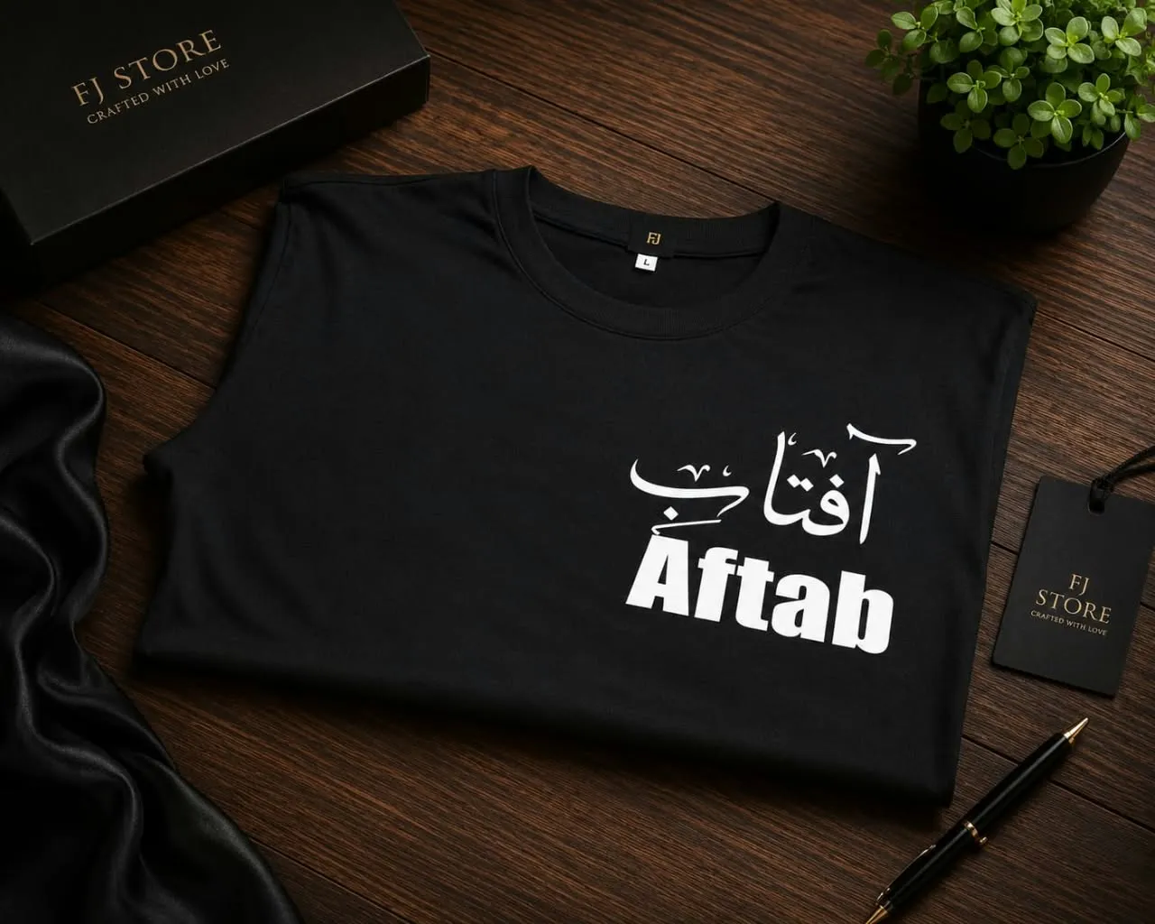 Premium Black Cotton Shirt & Cap (Custom Printed)