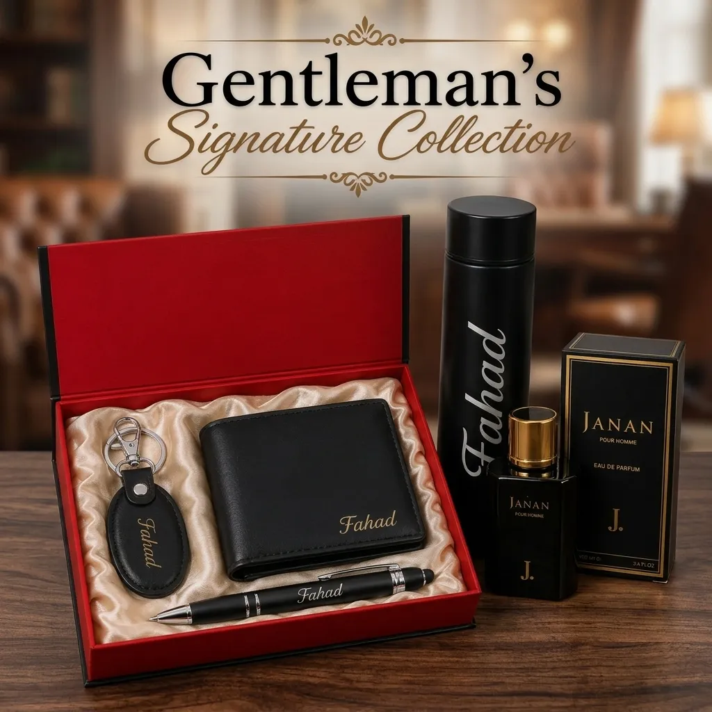 Gentleman’s Signature Collection – 5-Piece Premium Personalized Gift Set For Him