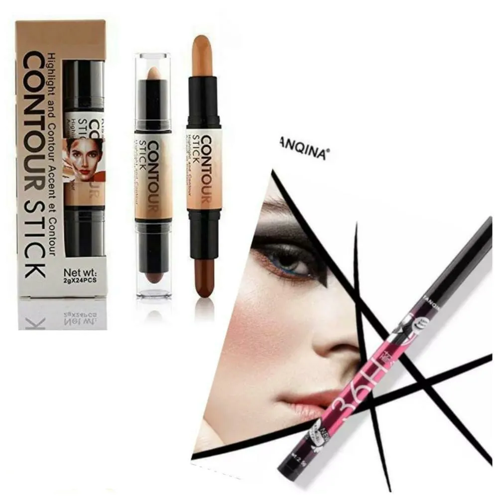 2-in-1 Contour Stick & Eyeliner Combo Set – Fair Shade