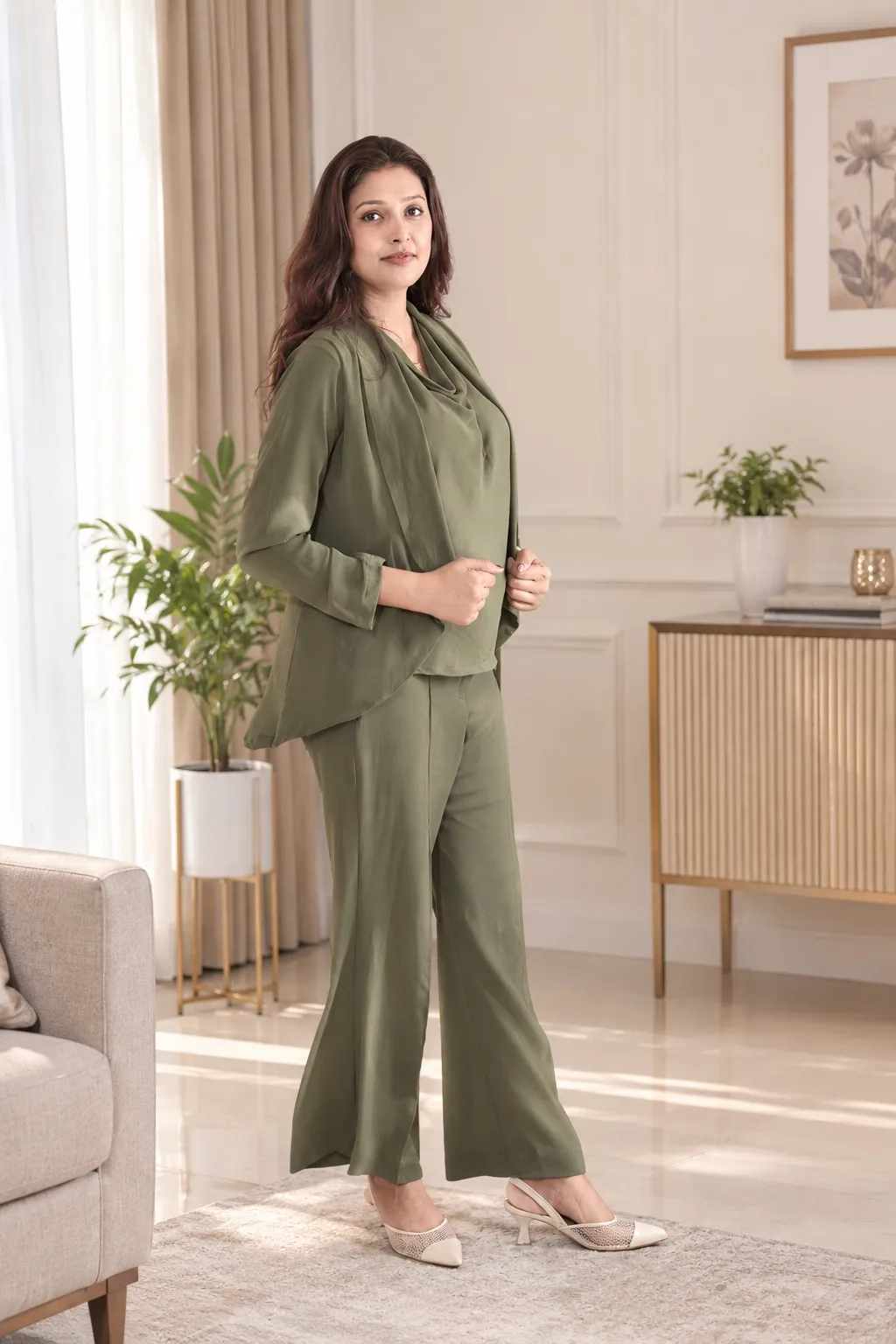 The Grace Blazer Set – Olive Green - AKA 0002
