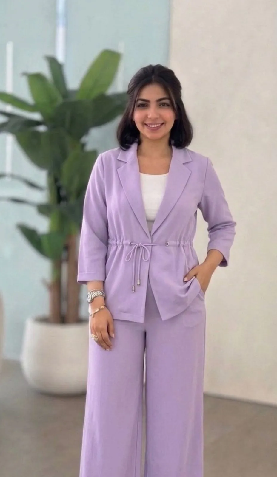 2 Piece Grace Jacket Set- Light Purple - AKA 0004