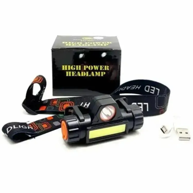 High Power LED Headlamp Black Orange 100g Lightweight