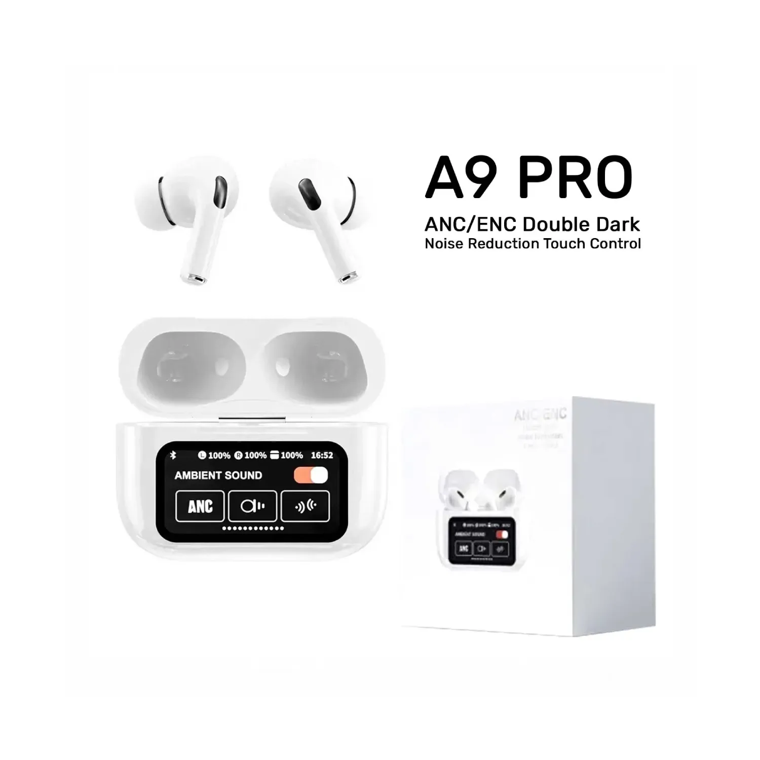 A9 Pro Apple Airpods Anc/enc Zhongkelqnxun Touch Control Bt 5.4 Earbuds white
