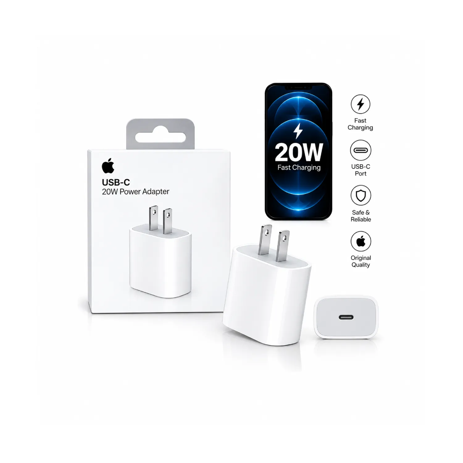 APPLE 20W CN 2PIN Type-C PD Power Adapter Charger WITH NFC Check