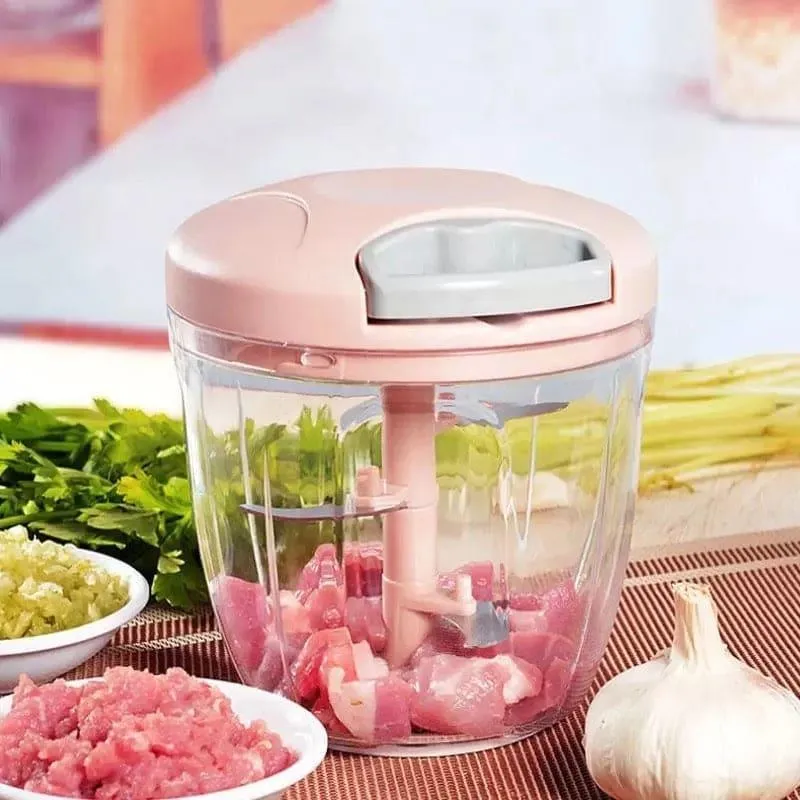  Manual Food Chopper Pink Plastic 900ml