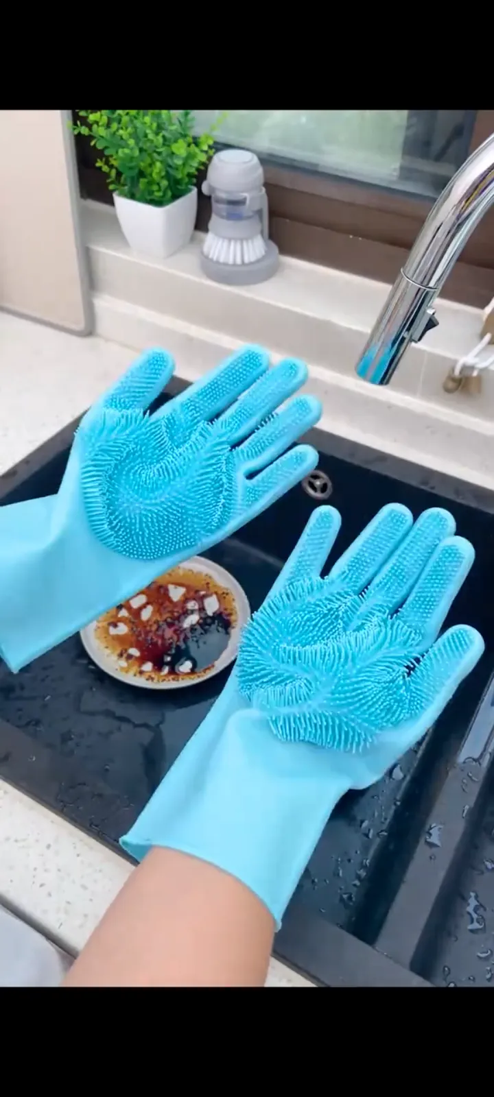 Kitchen Silicone Cleaning Gloves – 1 Pair for Washing & Cleaning