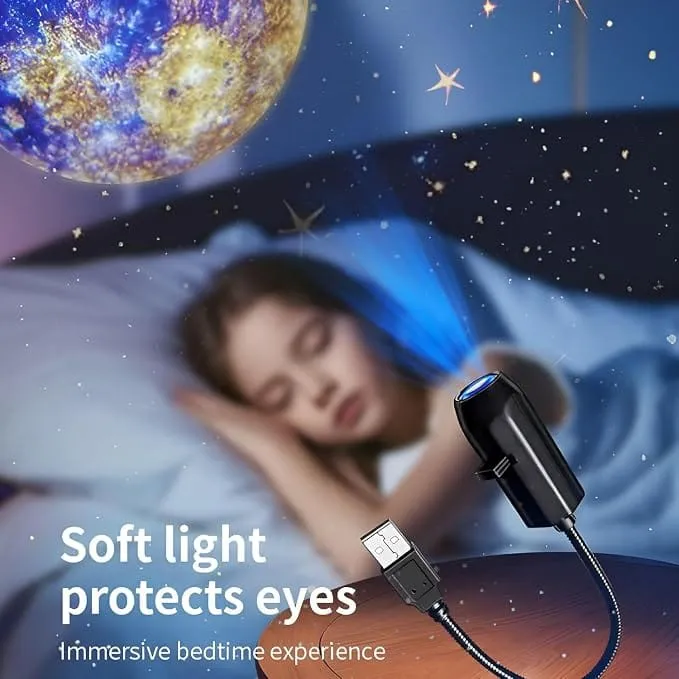 USB Ceiling Moon Earth Projection Atmosphere Light Starry Sky Lamp Night 