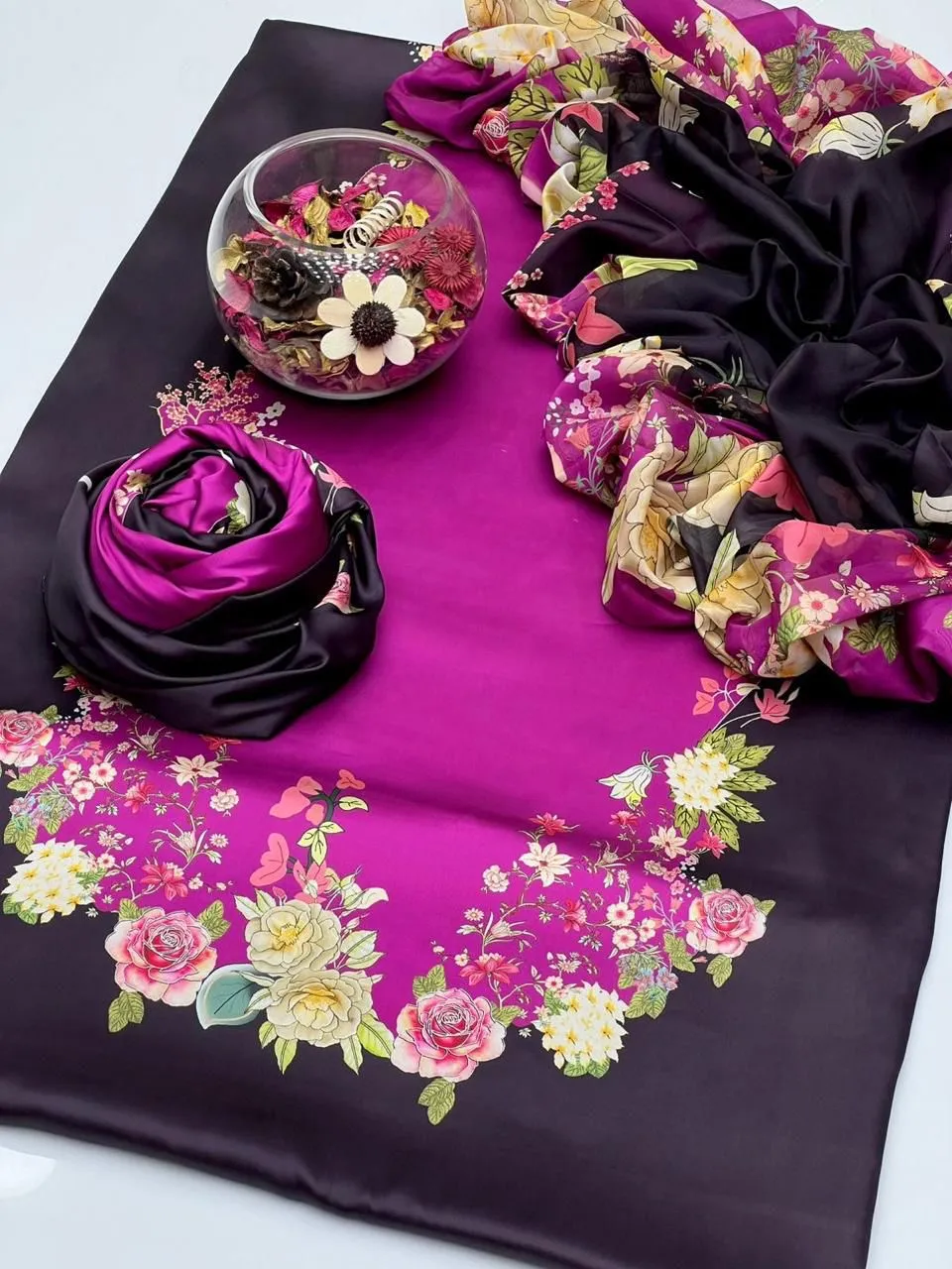 Royal Plum Floral Embroidered Suit