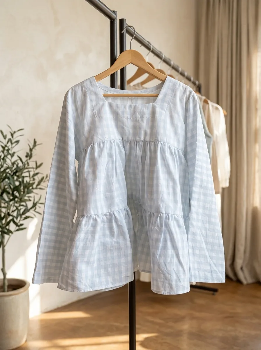 Sky Check Kurti